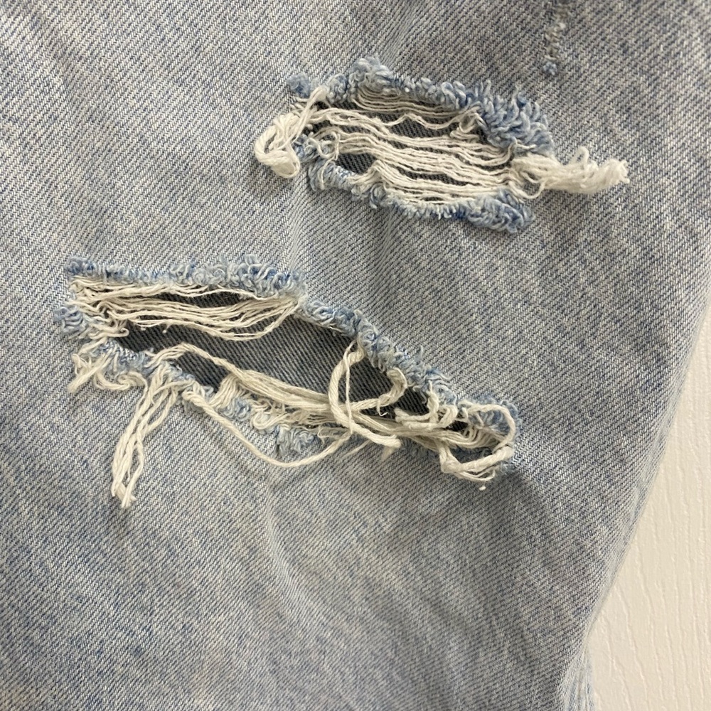 ZARA Ripped Mom Blue Jeans - Picture 3 of 6